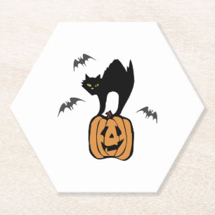 Schwarze Katze Halloween Untersetzer