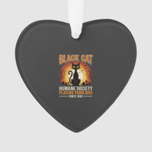Schwarze Katze Halloween Vertrauter Vintage-Friedh Ornament