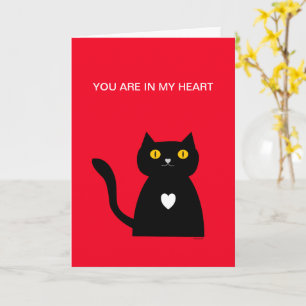 Schwarze Katze Haustier Herz Du bist in meinem Her Karte
