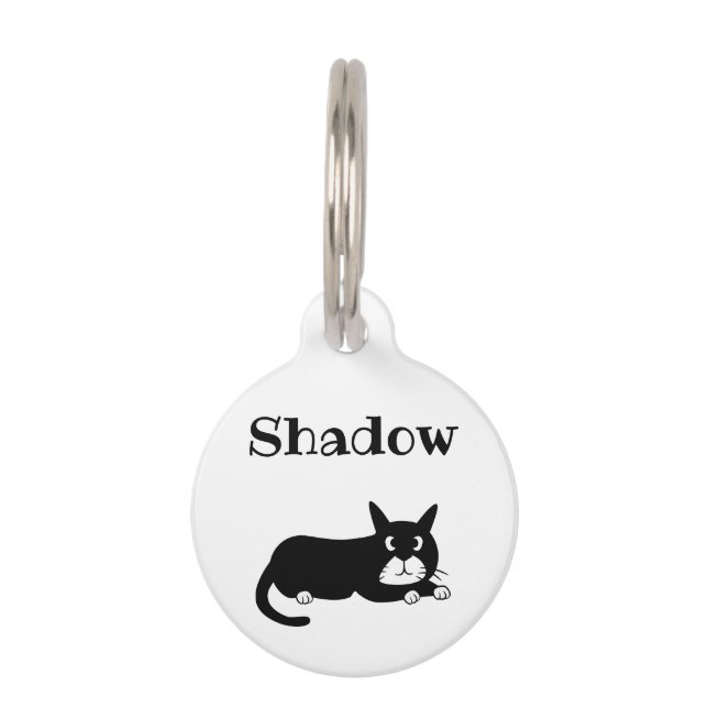 Schwarze Katze Haustiermarke (Vorderseite)
