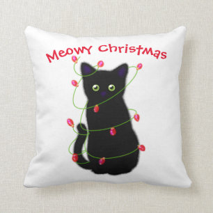 Schwarze Katze   Heilige Weihnachten   Tinkeln Kissen