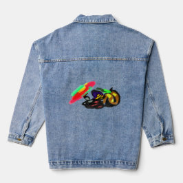 Schwarze Katze Herbstglühen Jeansjacke