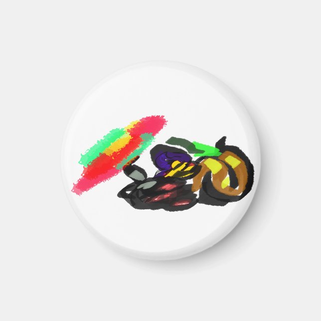Schwarze Katze Herbstglühen  Magnet (Vorne)