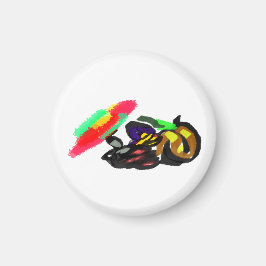 Schwarze Katze Herbstglühen Magnet