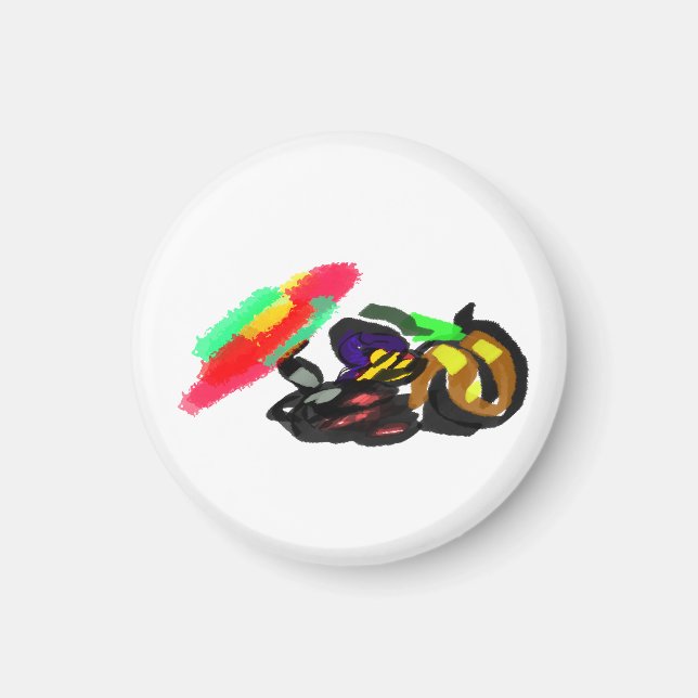 Schwarze Katze Herbstglühen  Magnet (Vorne)
