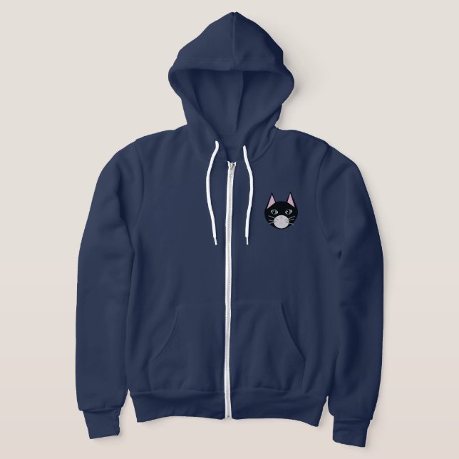 Schwarze Katze Hoodie (Ablage )