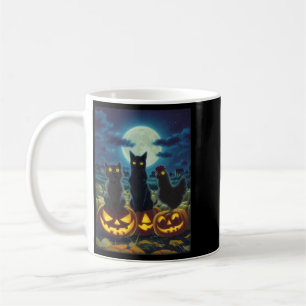 Schwarze Katze Hund Huhn Halloween Kürbis Gruselig Kaffeetasse