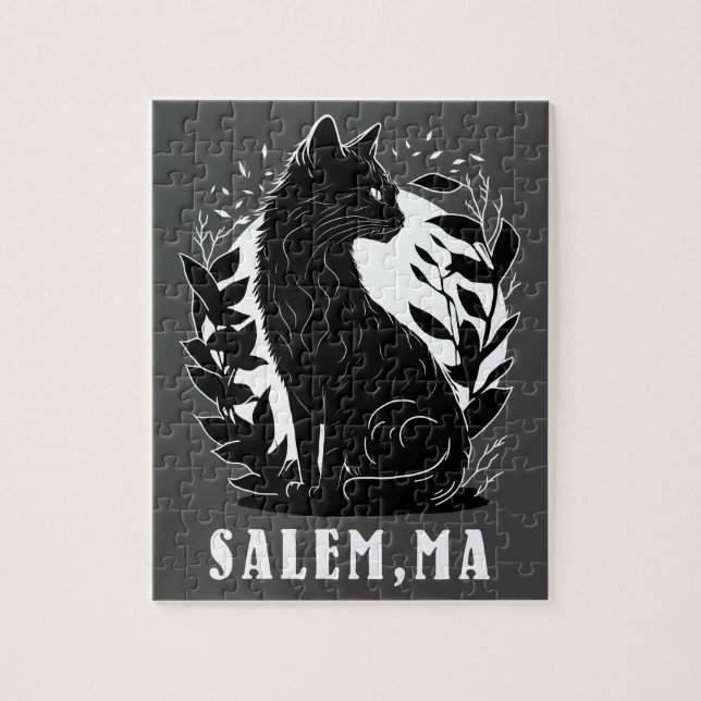 Schwarze Katze-Illustration | Salem (Vertikal)