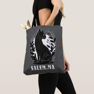 Schwarze Katze-Illustration   Salem Tasche