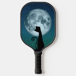 Schwarze Katze im Mondlicht-Pickleball-Paddel Pickleball Schläger