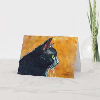Schwarze Katze im Profil, Tickles Karte