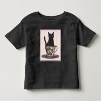 Schwarze Katze im Teacup