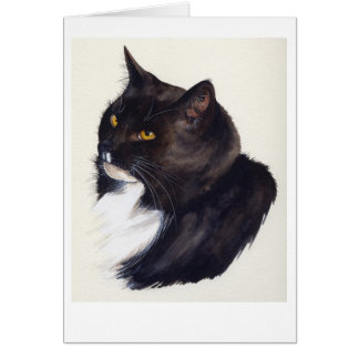 Schwarze Katze in Aquarellfarbe gestrichen