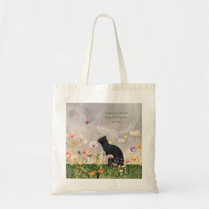 Schwarze Katze in Blume Tragetasche