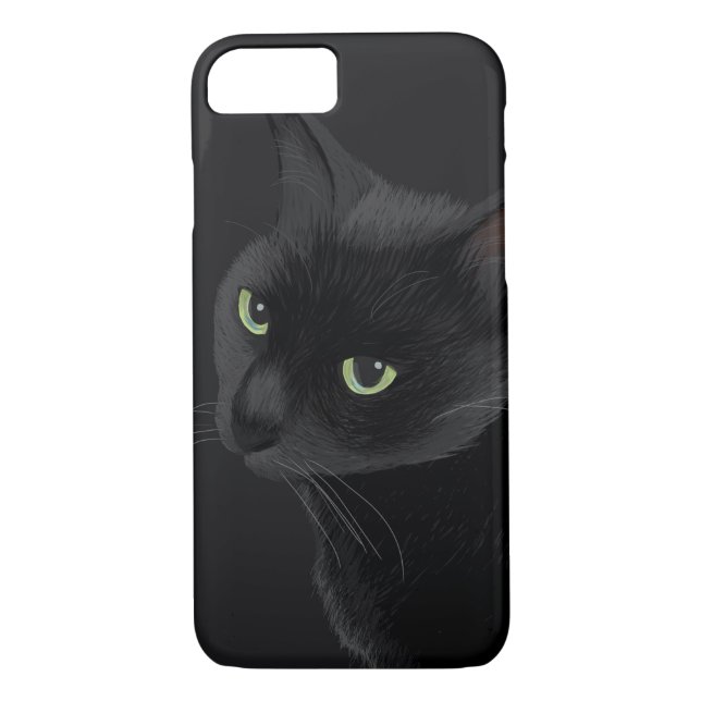 Schwarze Katze in der Dunkelheit Case-Mate iPhone Hülle (Rückseite)