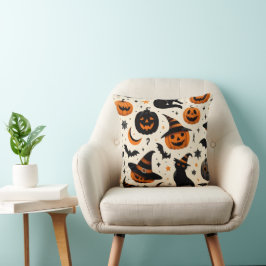 SCHWARZE KATZE IN HALLOWEEN KISSEN