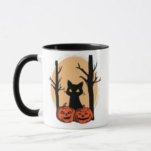 "Schwarze Katze in KürbisHalloween-Tasse - Niedlic Tasse