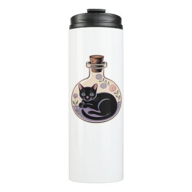 Schwarze Katze in Tränen Flasche Klassischer T - S (Vorderseite)