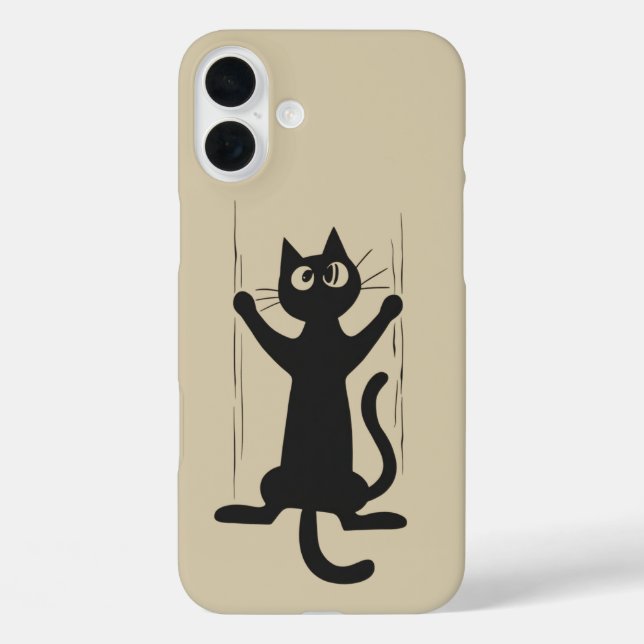 Schwarze Katze iPhone 16 Plus Hülle (Rückseite)