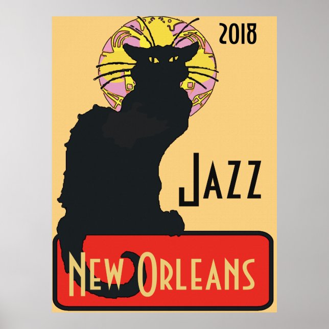 Schwarze Katze, Jazz, Text bearbeiten Poster (Vorne)