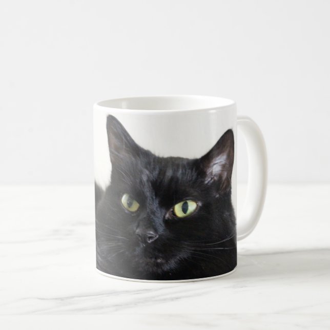 Schwarze Katze Kaffeetasse (VorderseiteRechts)