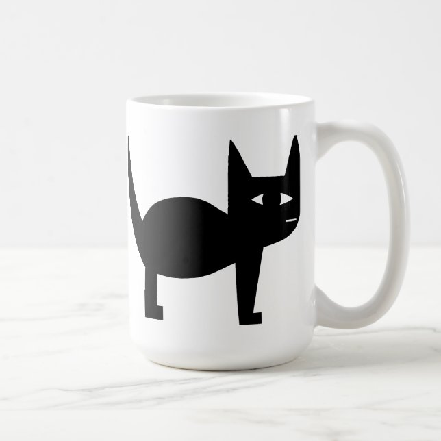 Schwarze Katze Kaffeetasse (Rechts)