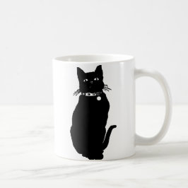 Schwarze Katze Kaffeetasse
