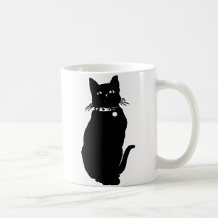 Schwarze Katze Kaffeetasse