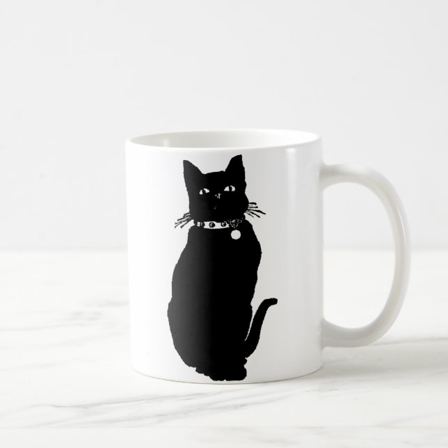Schwarze Katze Kaffeetasse (Rechts)