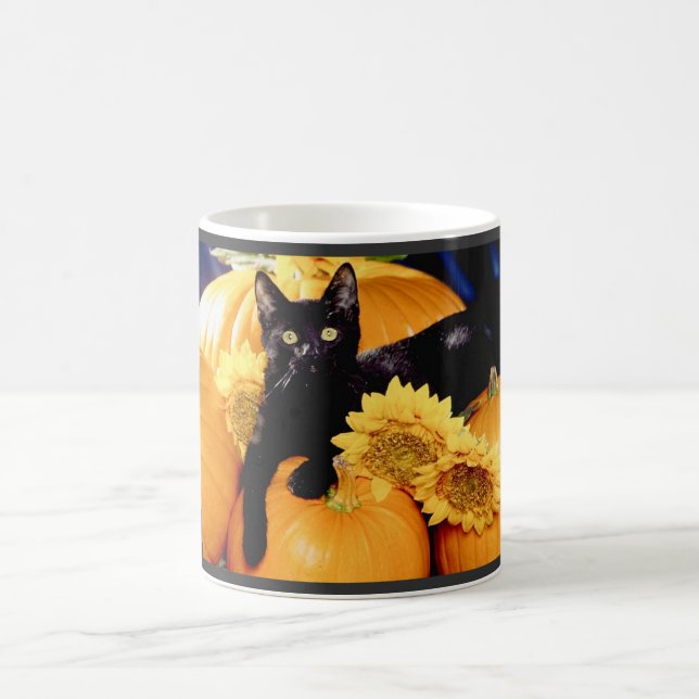 Schwarze Katze Kaffeetasse (Mittel)
