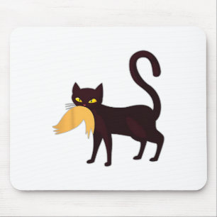 Schwarze Katze Kamala Harris mit Trump-Haar sarkas Mousepad