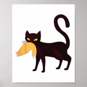 Schwarze Katze Kamala Harris mit Trump-Haar sarkas Poster