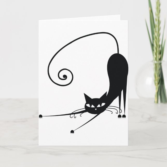 Schwarze Katze Karte (Vorderseite)