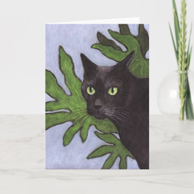 Schwarze Katze Karte (Vorderseite)