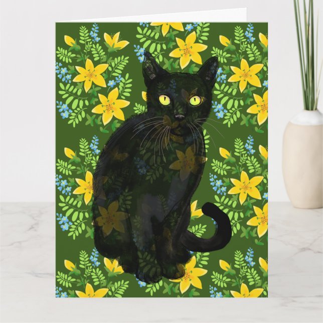 Schwarze Katze Karte (Vorderseite)