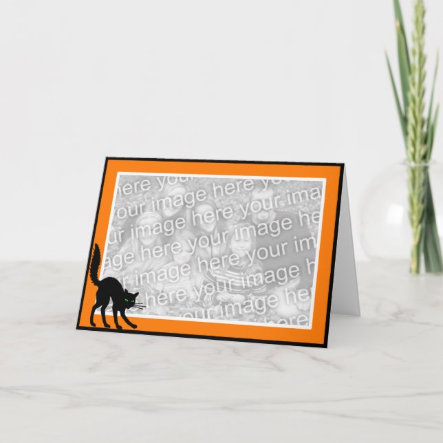 Schwarze Katze Karte (Vorderseite)