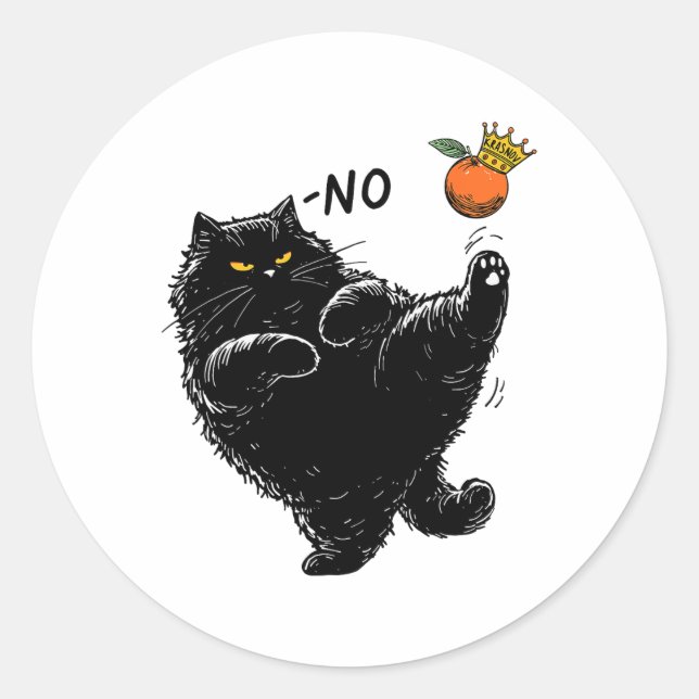 Schwarze Katze keine Könige in Amerika Wir Mensche Runder Aufkleber (Vorderseite)