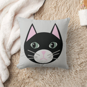 Schwarze Katze Kissen