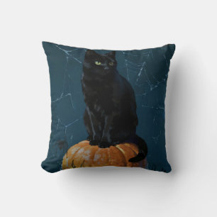 Schwarze Katze Kissen