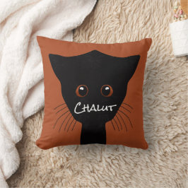 schwarze Katze Kissen