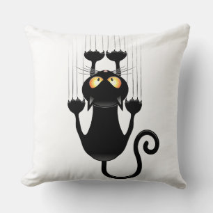 Schwarze Katze Kissen