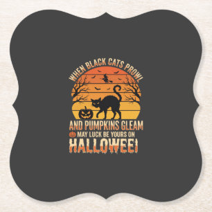 Schwarze Katze Kürbis Halloween Vektordesign Untersetzer