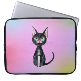 Schwarze Katze Laptopschutzhülle