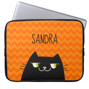 Schwarze Katze Laptopschutzhülle