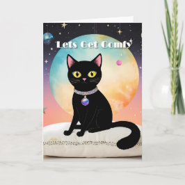 Schwarze Katze - Lass uns es uns gemütlich machen Karte