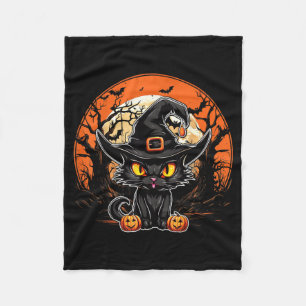 Schwarze Katze Liebhaber - Schwarze Katze Hallowee Fleecedecke