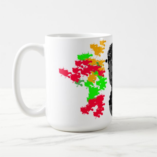 Schwarze Katze Linie Herbst  Kaffeetasse (Links)