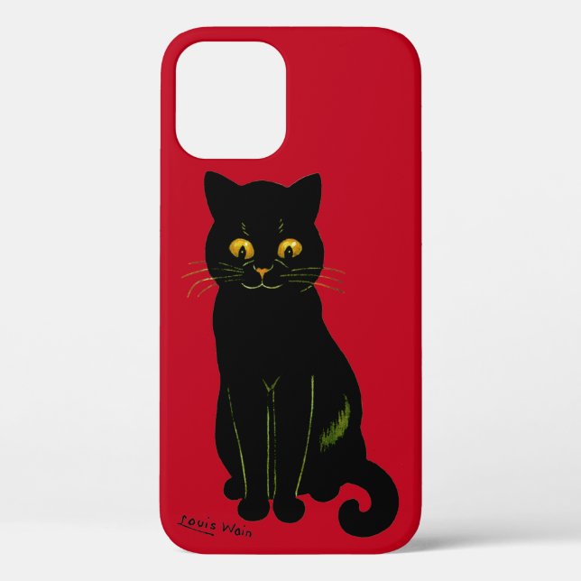 Schwarze Katze, Louis Wain Case-Mate iPhone Hülle (Rückseite)