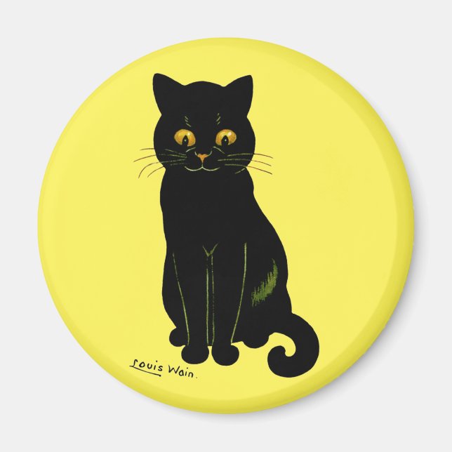 Schwarze Katze, Louis Wain Magnet (Vorne)