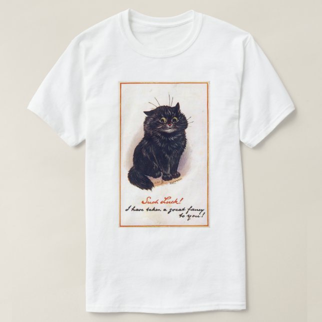 Schwarze Katze, Louis Wain T-Shirt (Design vorne)